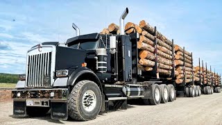 Top 10 Most Amazing Logging Trucks in the World [upl. by Anovahs]