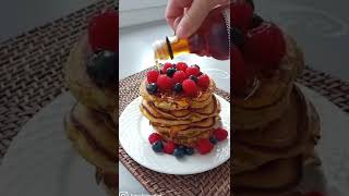 La MEILLEURE recette de Pancakes Fluffy 🥰 pancakes fruit yummy [upl. by Edveh]