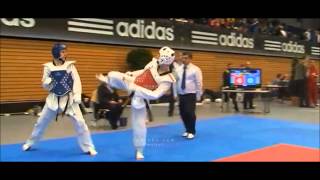 Taekwondo  German Open 2012 Head kicks [upl. by Ytsanyd]