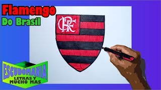 Como desenhar o logotipo oficial do Flamengo Club [upl. by Anivahs]