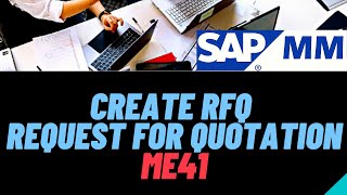 SAP MM  RFQ  Request for Quotation in SAP  Create RFQ  ME41 T Code SAP  Overview of Quotations [upl. by Jennine679]