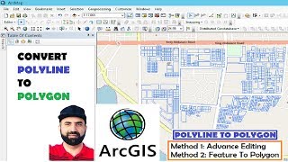 ArcMap Convert Polylines to Polygons Two easy methods [upl. by Reywas]