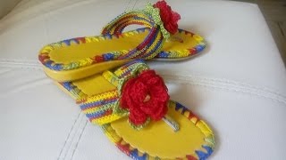 Cómo hacer sandalias tejidas a crochet [upl. by Norej]