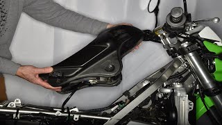 Kawasaki KLX300 Fuel Tank Removal Fuel Injected Models [upl. by Ateuqahs666]