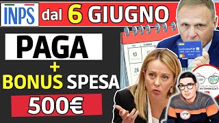 🔴 GIUGNO ➜ CARTA SPESA 500€ e DATE PAGAMENTI ADI ASSEGNO UNICO PENSIONI NASPI SFL BONUS BENZINA [upl. by Eissahc]