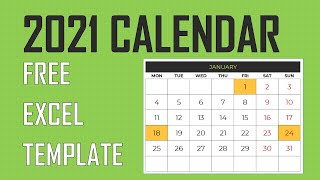 2021 Excel Calendar Template  21 Designs  Free Download [upl. by Auston856]