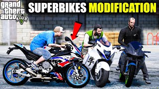 GTA 5  JIMMY MICHAEL AND FRANKLIN SUPER BIKES TOP MODIFICATION ADN DRAG RACE OMG 2024 [upl. by Alim879]