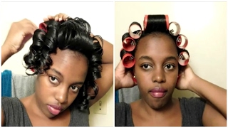 HOW TO  Perm Rod Set on Short Natural Hair Tutorial amp Night Time Hair Routine [upl. by Yelha137]