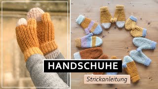 Handschuhe stricken im Halbpatent  Magic Loop erklärt [upl. by Wilden]