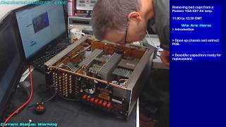 DL137 Live Removing Bad Capacitors From Pioneer VSAE07 AV Amp [upl. by Cathrine]