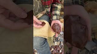 Obsidian knife novembersouth flintknapping bushcraft primitiveskills obsidian dragonglass [upl. by Eimaj]