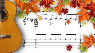 Autumn Leaves  Les Feuilles Mortes  tablature partition score guitar guitarpro [upl. by Neona662]