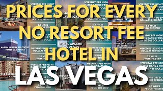 Prices for EVERY “NO RESORT FEE” Hotel in Las Vegas [upl. by Arliene]