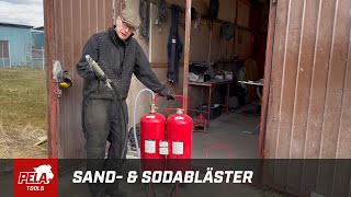 Sand amp sodabläster 26 liter  PELA Tools från Verktygsboden [upl. by Enair]