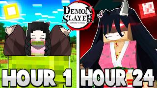 I Survived 24 Hours as DEMON NEZUKO in Demon Slayer Minecraft [upl. by Mona]