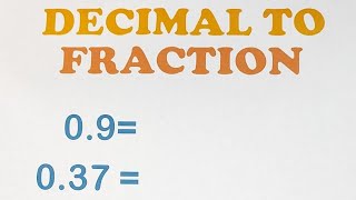 Easy Way to Convert Decimal to Fraction [upl. by Elbon]