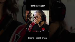 romain grosjean crash  reaction [upl. by Gudrun]