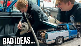 OBS Chevy gets an 850 Cage and Turbos in the Bed [upl. by Voccola]