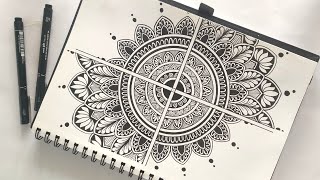 How to draw Mandala art  beautiful Mandala art  Zentangle art  Doodle art [upl. by Mesics]