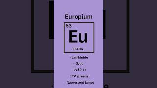 Europium  Elements series part sixtythree 🧪 science stem learning [upl. by Armington]