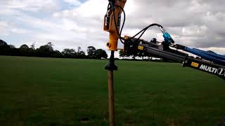 Hydraulic post knocker  driver on MultiOne loader [upl. by Lareneg]