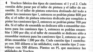 Truckco fabrica dos tipos de camiones el 1 y 2 Cada camión debe pasar por el taller de pintura y el [upl. by Shandy]