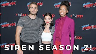 Eline Powell Alex Roe amp Fola EvansAkingbola Dish on SIREN Season 2 [upl. by Barret]