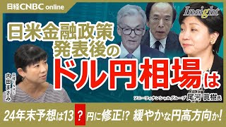 【日米金融政策発表後のドル円相場：24年末1ドル139円に予想を修正】尾河眞樹氏／今後は緩やかな円高方向／FOMC：パウエルFRB議長：予防的利下げ／日銀植田総裁：追加利上げに時間／次の雇用統計に注目 [upl. by Nelav]