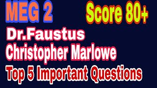 Dr Faustus By Christopher Marlowe All Important Question For MEG 2 IGNOU  Score 80 [upl. by Leeanne526]