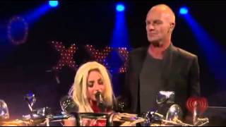 Lady Gaga ft Sting  Stand By Me Live At iHeartRadio 2011 [upl. by Tamah]