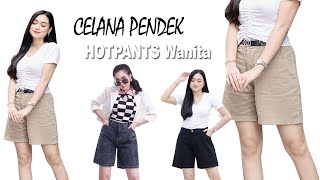 Hotpants Jeans Wanita Celana Pendek Highwaist Short Pants Polos [upl. by Aruasi]