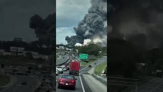 🔥🚨BREAKING NEWS A massive fire at BioLab in Conyers Georgia is covering sky with smoke I20 [upl. by Htnicayh749]