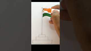 Happy independence day drawing drawing independencedaydrawing shorts shortvideo art [upl. by Cynthea827]