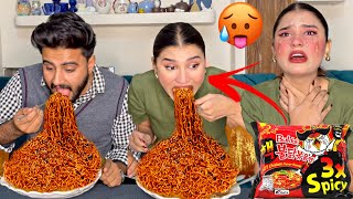 3X SPICY RAMEN NOODLES CHALLENGE  EXTREME SPICEST RAMEN ThatWasCrazy [upl. by Francine]