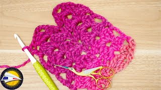 Crochet  Point Granny XXL  Simple amp Rapide  Apprendre le crochet [upl. by Lodovico]