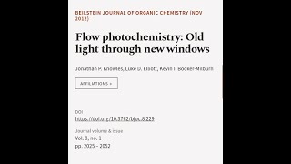 Flow photochemistry Old light through new windows  RTCLTV [upl. by Fesoy]