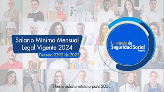 Salario mínimo legal vigente en Colombia para el año 2024 [upl. by Gambell]