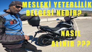 MESLEKİ YETERLİLİK BELGESİ  MOTOSİKLETLİ KURYE MESLEKİ YETERLİLİK MYK BELGESİ [upl. by Sixela489]