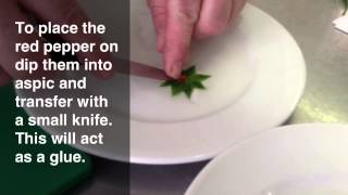 How To Decorate A Simple Starter Plate Using Aspic Jelly And Vegetables [upl. by Matthaeus]