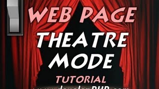 Web Page Theatre Mode Overlay Tutorial CSS Javascript Light Switch Toggle Darkness [upl. by Aisatal]