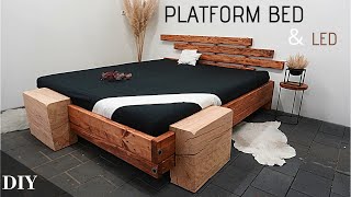 Platform BED With Floating Effect DIYBett selber bauen Schwebendes Bett selber bauen [upl. by Vaish]