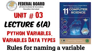 Lecture 6A Python Variables Variable Data types  Rules of naming variables [upl. by Nodnelg166]