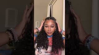 Natural Curly Hairstyle Tips Clip Ins Hair Extension Install protectivestyles [upl. by Ainollopa]