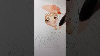 Futaba Yoshioka drawing aoharuride anime animegirl watercolor drawing painting art shorts [upl. by Glavin]