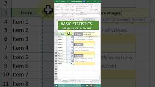 How to Calculate Mean Median and Mode in Excel excelshorts excel exceltips [upl. by Nae]