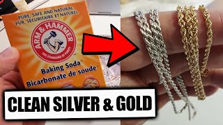 How To Clean Tarnished Silver amp Gold with Baking Soda [upl. by Hcahsem840]