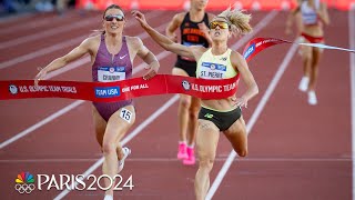 Elle St Pierre and Elise Cranny go down to the wire in EPIC 5000m at Olympic Trials  NBC Sports [upl. by Ramhaj]