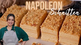 NapoleonSchnitten 🍯 Honigtorte Medovik  Marlenka [upl. by Eittel307]