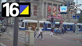 🚊 GVB Amsterdam Tramlijn 16 Cabinerit Centraal Station  VUMedisch Centrum Drivers view POV [upl. by Kapor]