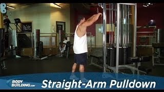 Straight Arm Pulldown  Back Exercise  Bodybuildingcom [upl. by Aihcsrop]